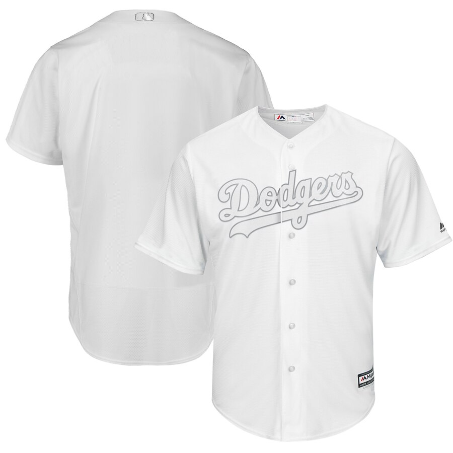 customized Men Los Angeles Dodgers blank white game MLB Jersey